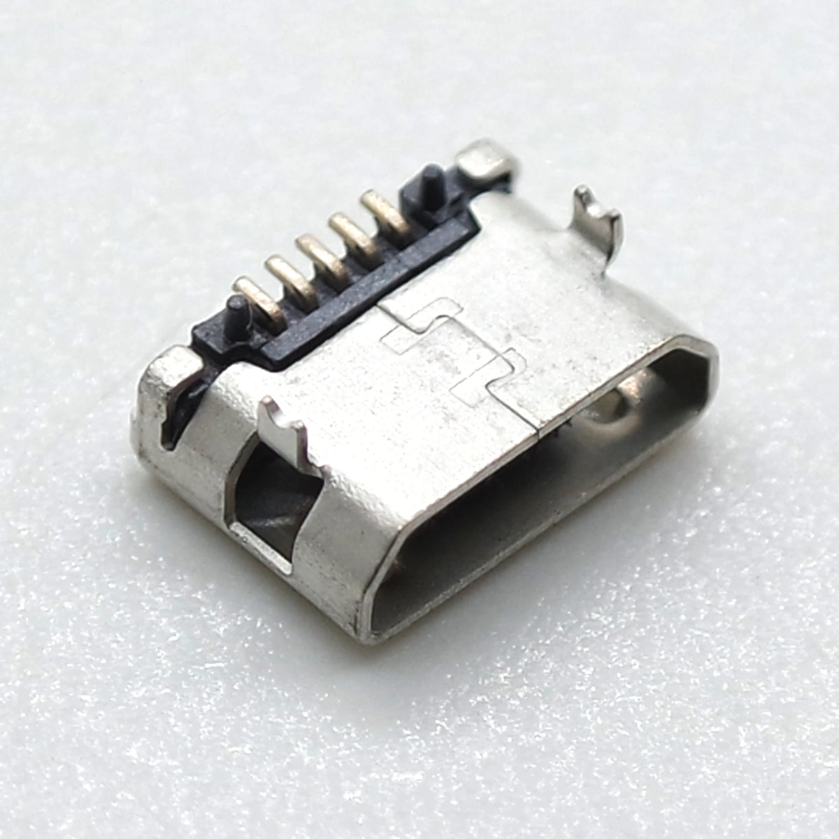 10pcs Micro USB Female Base 5p Plug-in Type B 6.4Dip Speaker Charging Base with Column Straight Edge USB Data Connector