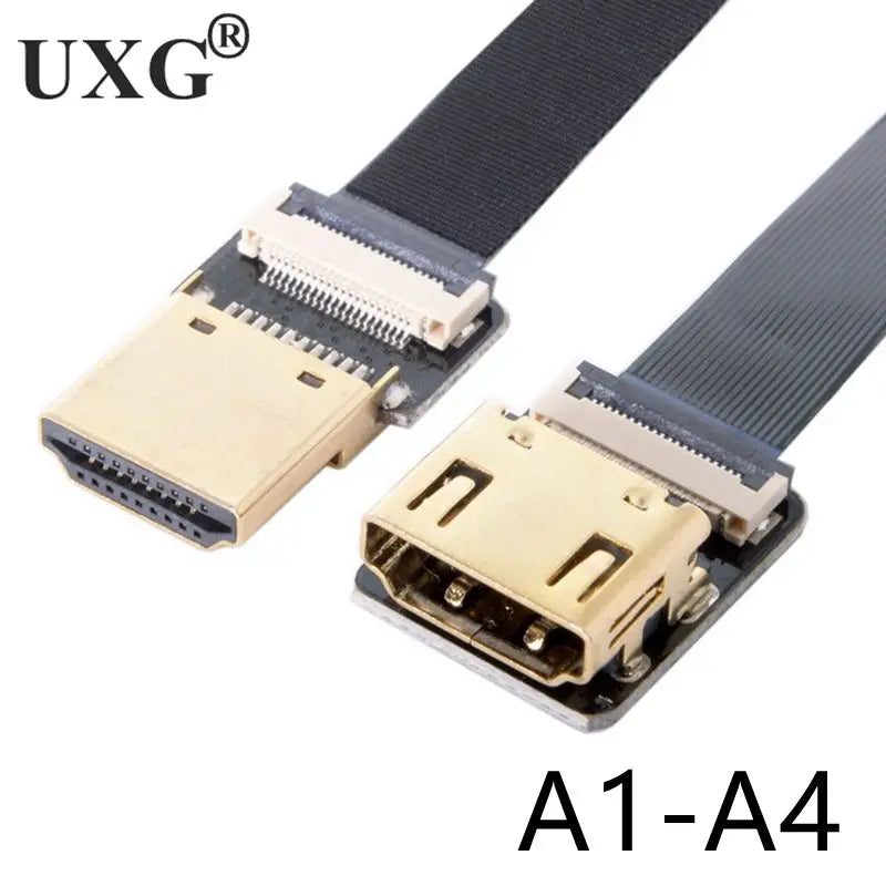 FPV Micro Mini HDMI-compat 90 Degree Connector FPC Flexible Flat HD Ribbon Cable FFC Pitch 20pin For Drone Gopro DSLR Gimbal Kit