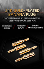 Banana Plug 4mm Alloy Gilding Banana Plugs for Speaker Cable Wire Banana Connector Adapter 8pcs Speaker Banana Plug Adapter