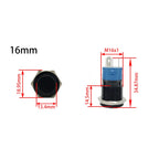 Black Metal Push Button Switch Start Stop 12/24/220V 16/19/22mm Connected LED Backlit Rocket Power Controller Momentary/Latching