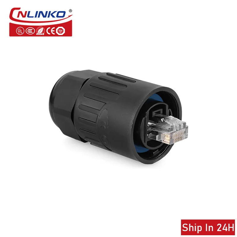Cnlinko YT Aviation Waterproof RJ45 Signal 8P8C Cat5e Ethernet Panel Socket Plug Connector for Outdoor LED Display Screen Switch