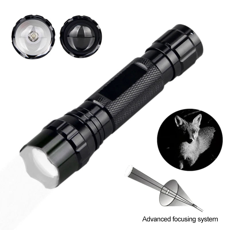 Infrared Night Vision Flashlight Zoomable LED IR-940nm Torch used with Night Vision Device 18650 Battery+Charge+Remote Switch
