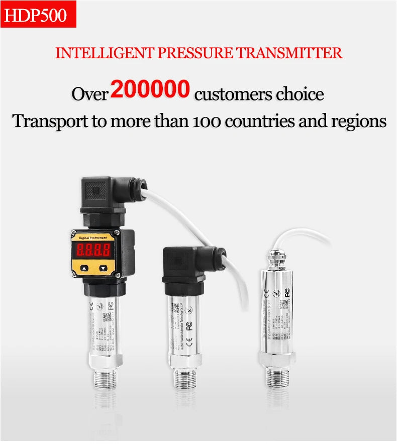 IP68 Waterproof 24Vdc G1/2 Pressure Sensor Transmitter Transducer 1.2 MPa 1M Cable For Water Gas Oil