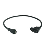 Pitch 17.5mm 5 Pin Micro Mini USB C Male To TYPE-C Female Extension Data Sync Power Charge Cable With Screws Lock Panel Mount