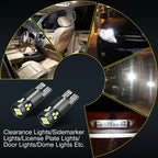 2Pcs W5W LED T10 Led Bulb 168 194 Canbus Nor Error 18SMD 3030 Car Signal Lights Clearance License Plate Lamp 6000K White 12V
