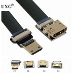 FPV Micro Mini HDMI-compat 90 Degree Connector FPC Flexible Flat HD Ribbon Cable FFC Pitch 20pin For Drone Gopro DSLR Gimbal Kit