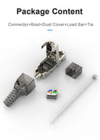 ZoeRax 10-Pack RJ45 Cat8 Cat7 Cat6a Connectors, Tool-Free Zinc Alloy Shielded Ethernet Termination Plugs for 23AWG SFTP Cables