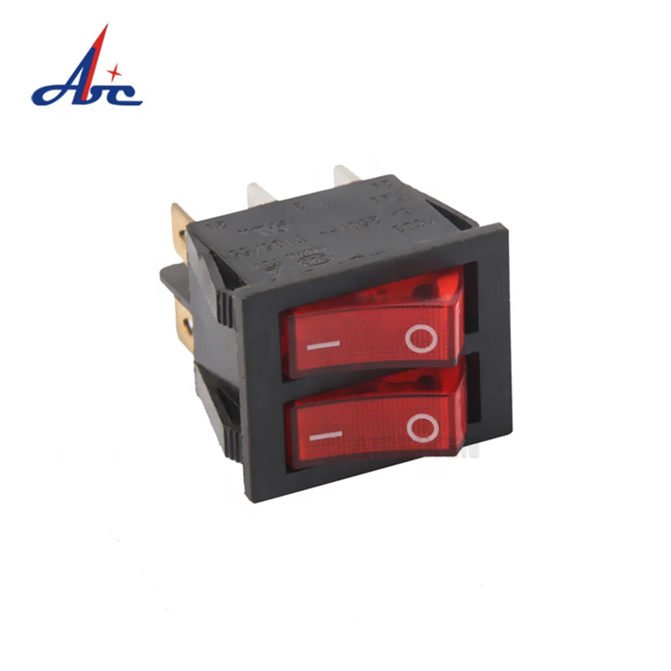 ABILKEEN 100PCS/Lot KCD2-2101N KCD2 Rocker Toggle Switch ON-OFF Latching Rocker Switch Dual Port Push Button AC250V 15A