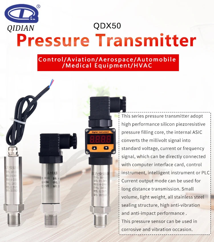 RS485 Modbus 0-50bar 160bar 200bar 300bar Pressure Transmitter G1/4 transducer water Air oil pressure Pressure sensor QDX50A