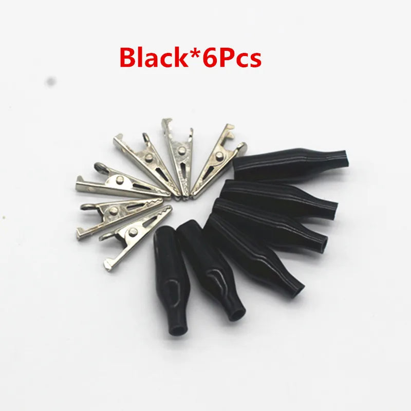 6Pcs Alligator Clips Electrical DIY Test Leads Alligator Double-ended Crocodile Clips Roach Clip Test Jumper Wire 28mm