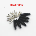 6Pcs Alligator Clips Electrical DIY Test Leads Alligator Double-ended Crocodile Clips Roach Clip Test Jumper Wire 28mm