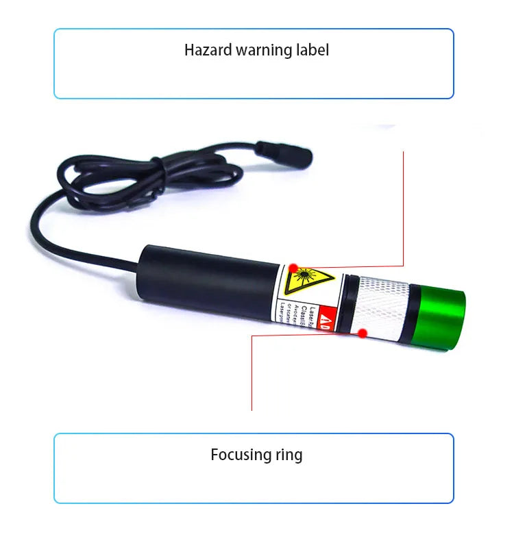 Adjustable Focusing D18mm 520nm 80mw 5/12/24V Green Line 110DEG Laser Diode Module Industrial Grade CW Drive Type