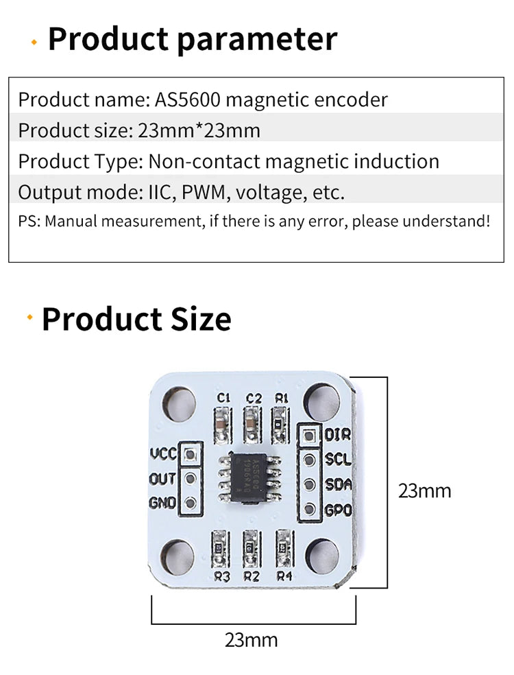 5Pc/1pc AS5600 Magnetic Encoder Module TLE5012 MT6701 MT6816 MT6826S AK09911C KTH7824 3144E Sensor Induction Control Door Switch