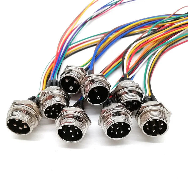 GX16 GX12 Waterproof Aviation Plug Socket With XH2.54 Terminal Cable Connector Butt Joint 2/3/4/5/6/7/8/9/10 Pins Air Plug Wire
