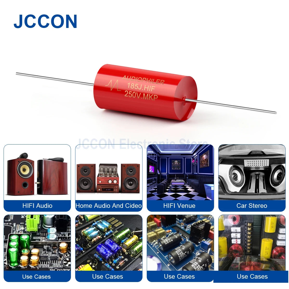 10Pcs MKP Capacitor 250V Non-Polar Audio Film Capacitor for Speaker Crossover & HiFi Amplifier
