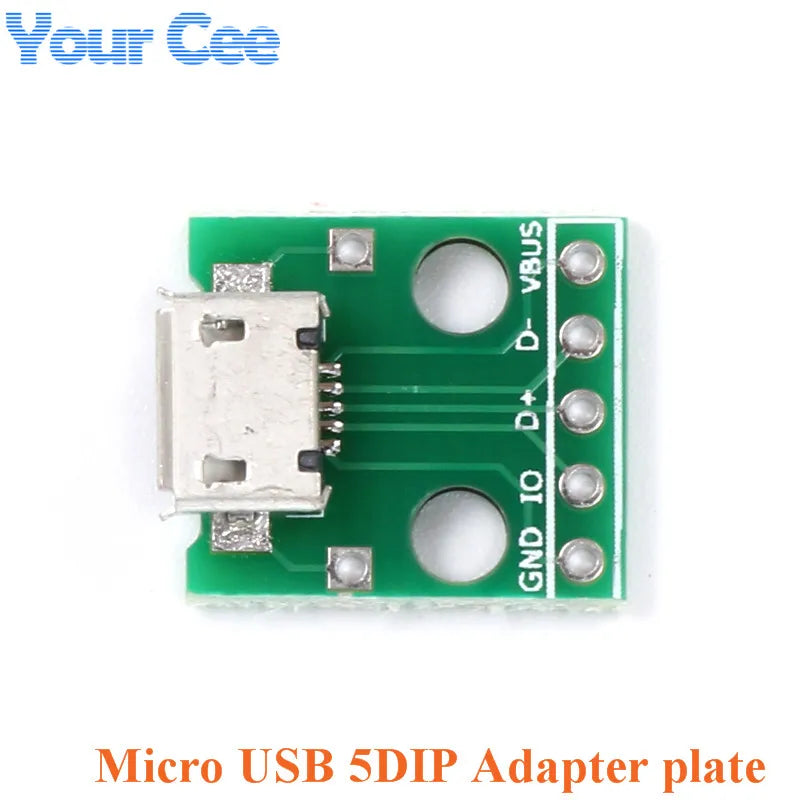 5pcs/1pc USB To DIP Adapter Pin Board Micro / Mini / Port USB Male and Female Head 2.0/3.0/3.1 Type-C to DIP Converter Plate