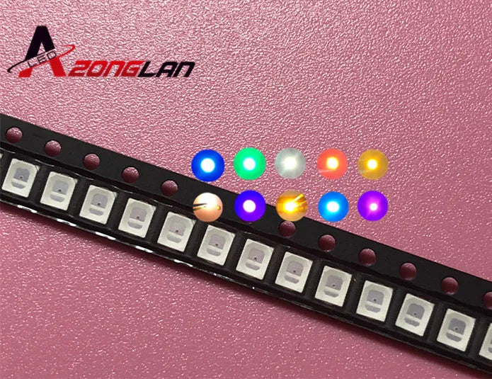 100pcs/lot SMD LED Diodes 2835 Diode 3528 SMD LED Diodo Kit Green RED WARM White ICE Blue Yellow Pink Purple-UV Orange