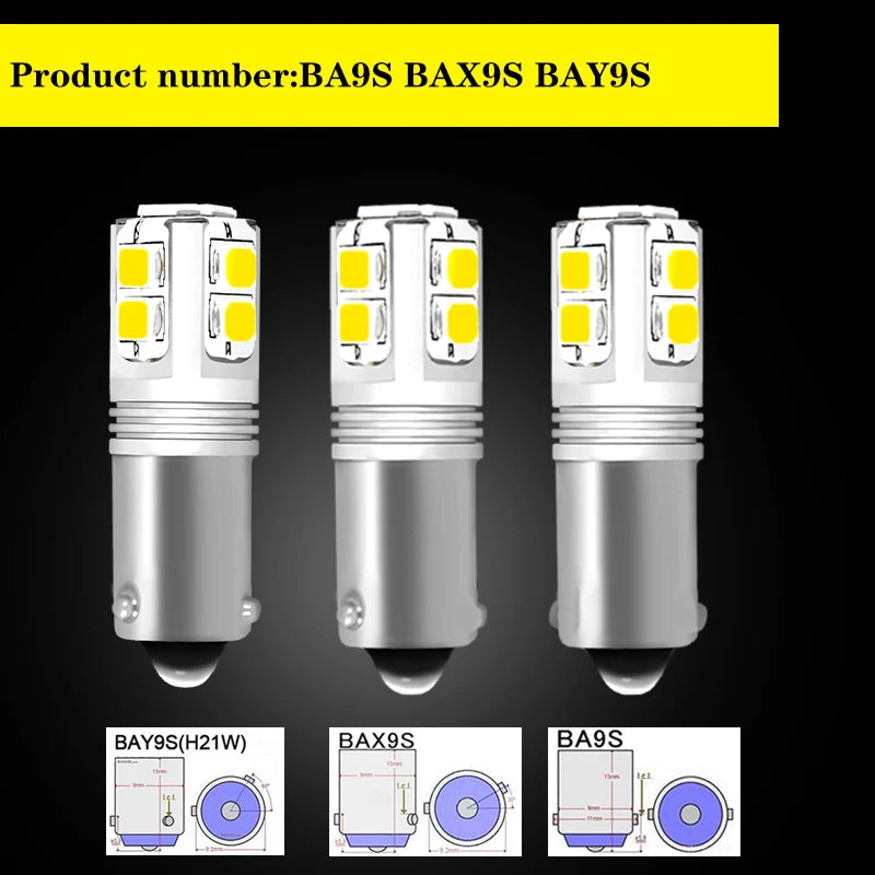 iJDM Canbus Car Lights BA9S BAX9S BAY9S LED For car Reverse Lights or Parking Lights,H21W H6W T4W License Plate Lights 12V-24V