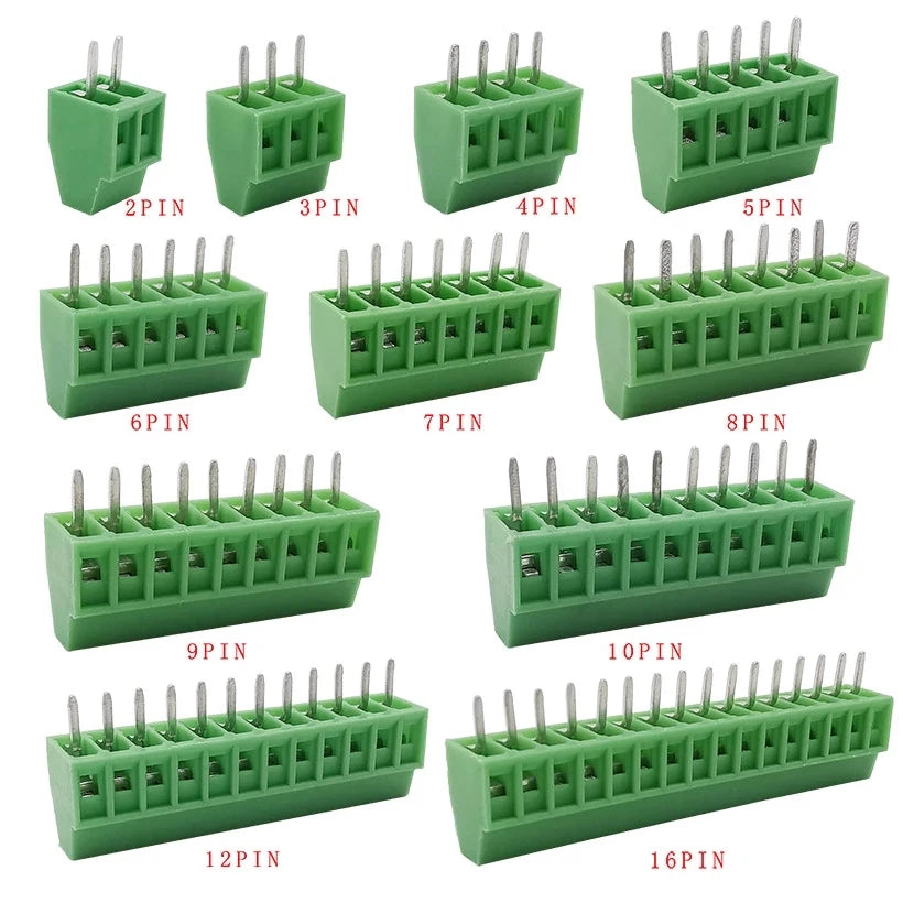 5/10Pcs KF128 2.54mm Pitch PCB Terminal Block Connector 150V 6A 2/3/4/5/6/7/8/9/10/12/14/16Pin Screw Terminal For 26-18AWG Cable