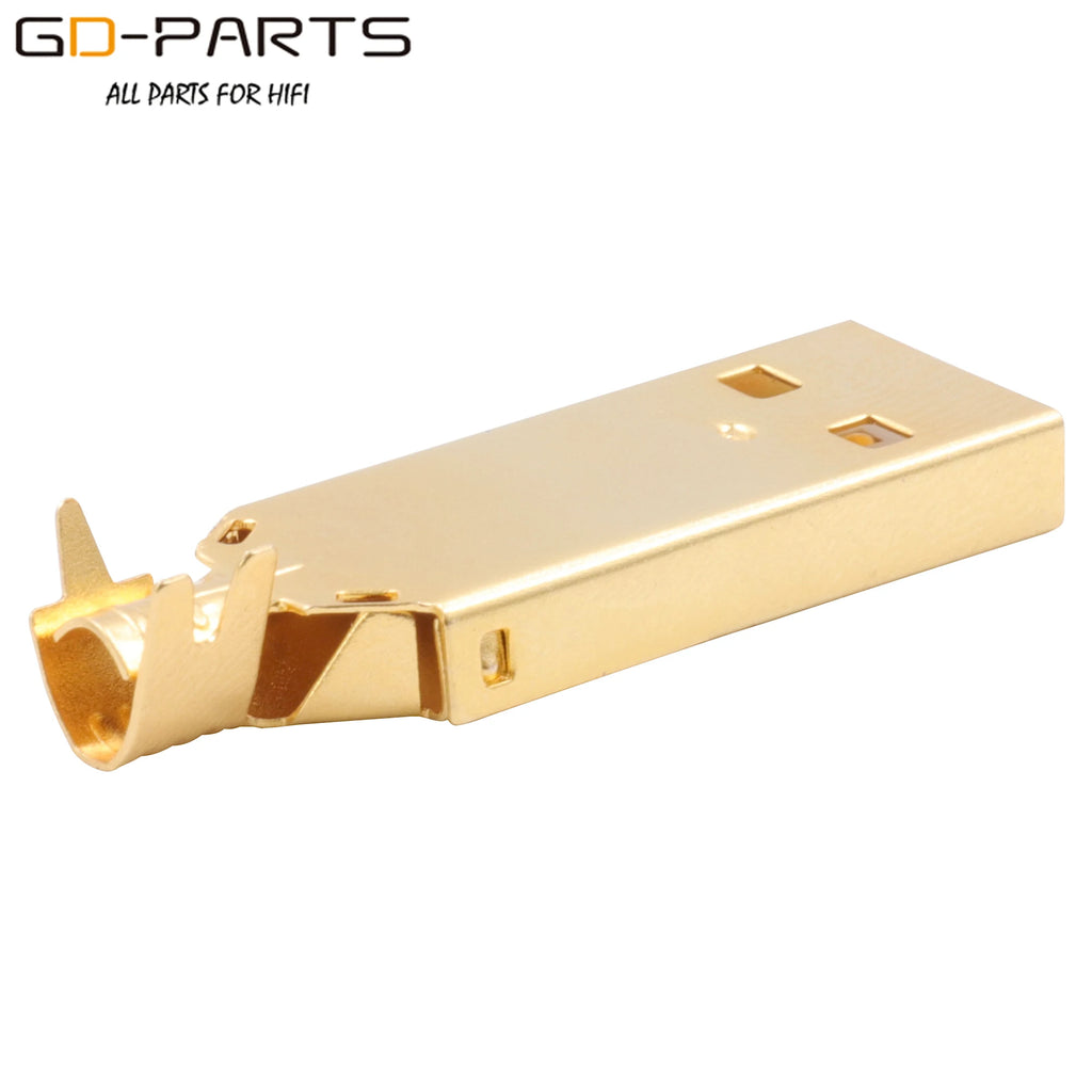 Viborg HI-END USB2.0 USB Plug Connector Type A B HiFi DIY DAC USB Cable 24K Gold Plated Bronze UA201 UB201