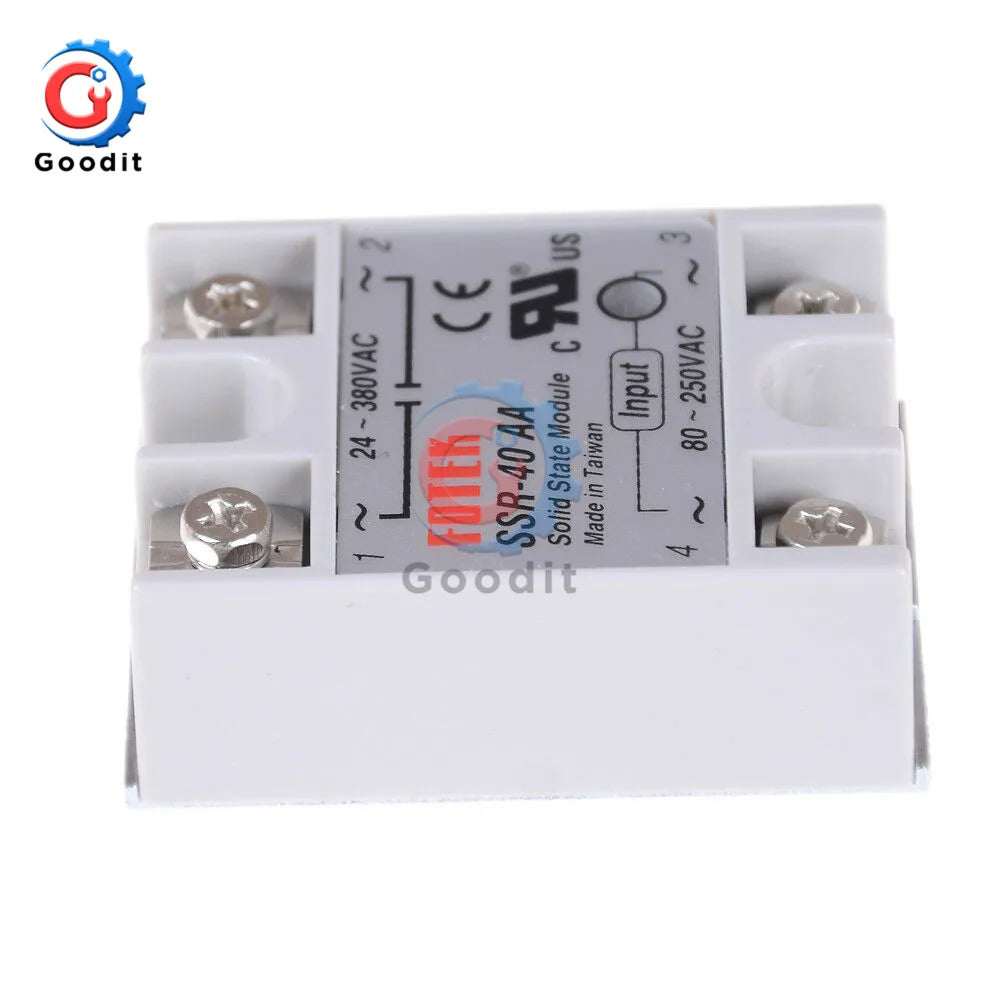 Solid State Relay SSR-40AA 40A AC Control AC Relais 80-280V AC To 90-480V AC SSR 40AA