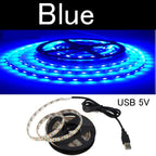 5M USB LED Strip Light 5V 3528 1 Meter 5 Meter White Warm White Pink Green Blue Red SMD RibbonKitchen Light Under Cabinet Lamp