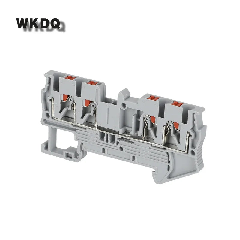 50Pcs PT2.5-QU Push-In Din Rail Terminal Block Spring 4-Conductor Strip Plug PT 2.5 QUATTRO Wire Electrical Connector PT 2.5-QU