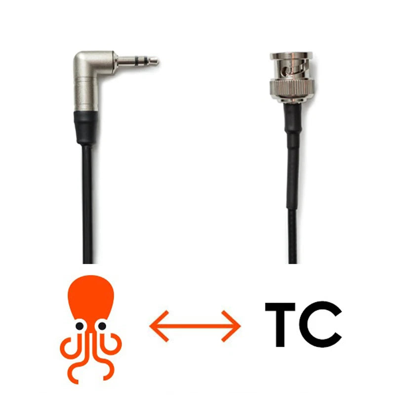 NEUTRIK 3.5mm Mini TRS Jack TENTACLE To Elbow BNC Timecode Cable For Canon C300 / C500, Sony PDW 700 / EX3 / PMW 200, ARRI Amira