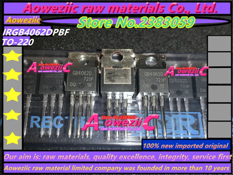 Aoweziic 2022+ 10pcs/LOT 100% New Imported Original IRGB4061DPBF GB4061D IRGB4062DPBF GB4062D TO-220  IGBT Diode 36A 48A 600V