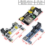 3.3V/5V MB102 Breadboard power module+ 400 points Solderless Prototype Bread board kit +65 Flexible jumper wires