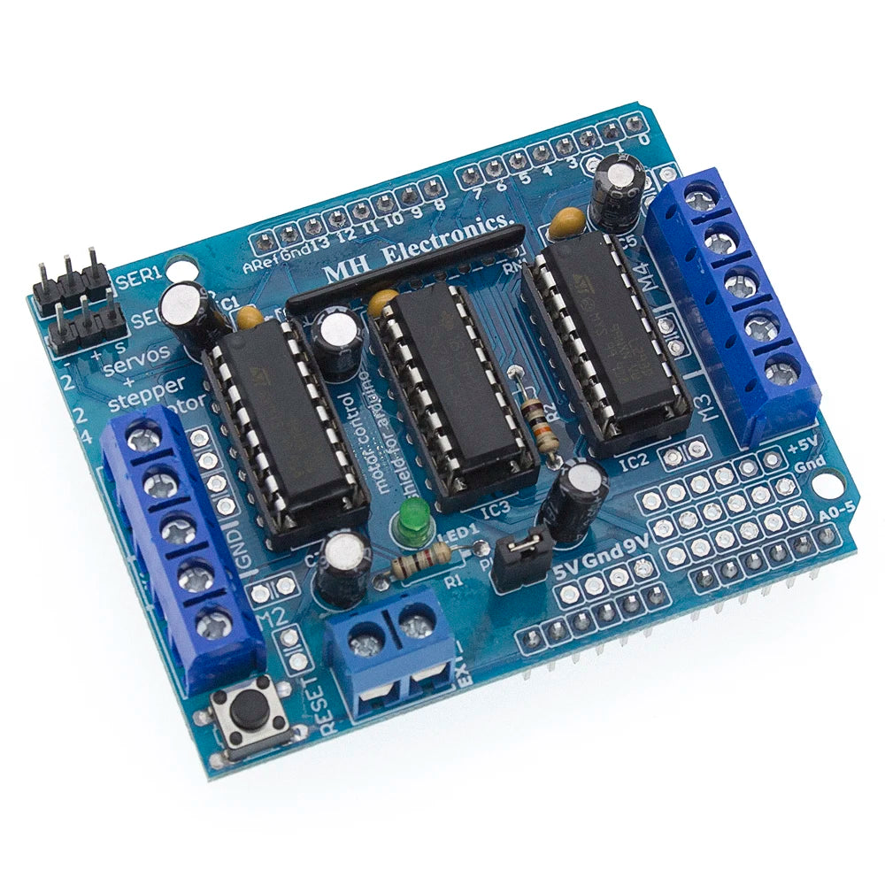 Motor-driven expansion board L293D motor control shield  Duemilanove, Mega 2560 and UNO