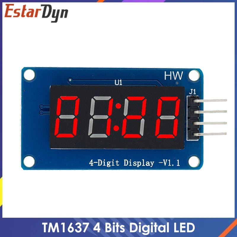 TM1637 4 Bits Digital LED Display Module For 7 Segment 0.36Inch Clock RED Anode Tube Four Serial Driver Board Pack