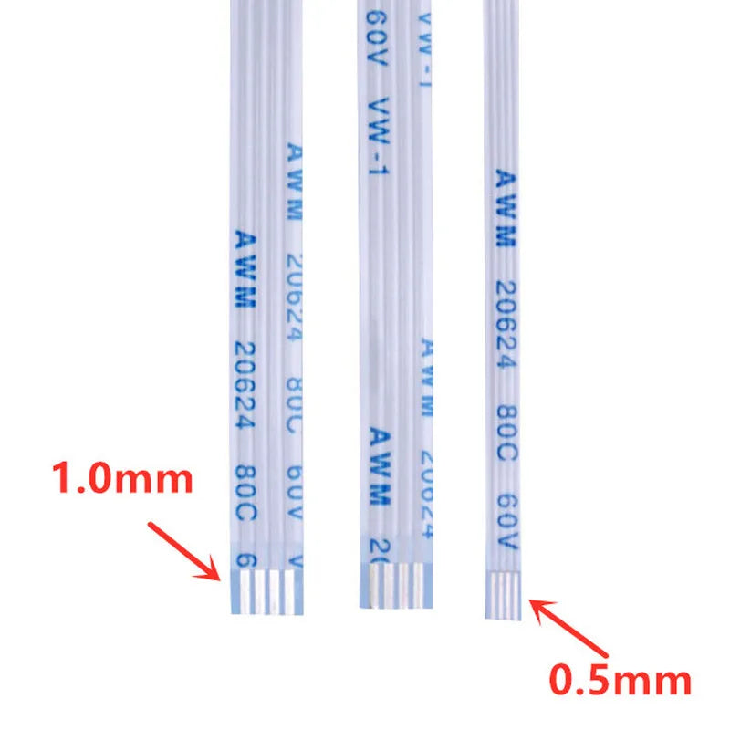 5PCS FPC FFC Ribbon Flexible Flat Cable 4/6/8/10/12/14/16/18/20/24/26/30/40/50/60 Pin Pitch 0.5MM 1.0MM A-Type B-Type 5CM 10CM