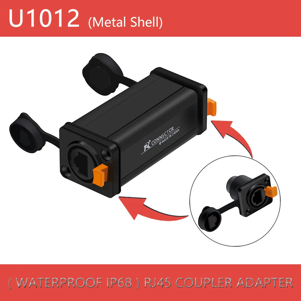 1pc New Arrival Waterproof Network Connector RJ45 Ethernet Connector Female Panel Mount Sockets IP65 Level