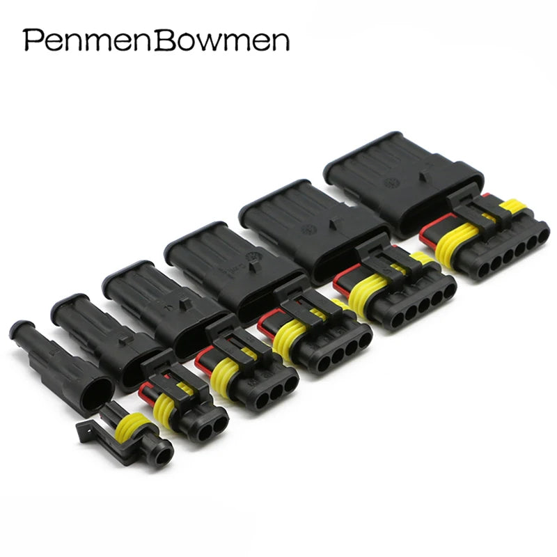 1 Set 1 2 3 4 5 6 Pin Auto Xenon Lamp Electrical Cable Connectors Waterproof Female Male Wire Harness Plug for Car Motorcycle