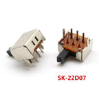 10PCS Slide Switch Micro-power Toggle Switch Single and Double-row Direct-inserted Horizontal Sliding Second Gear Third Gear