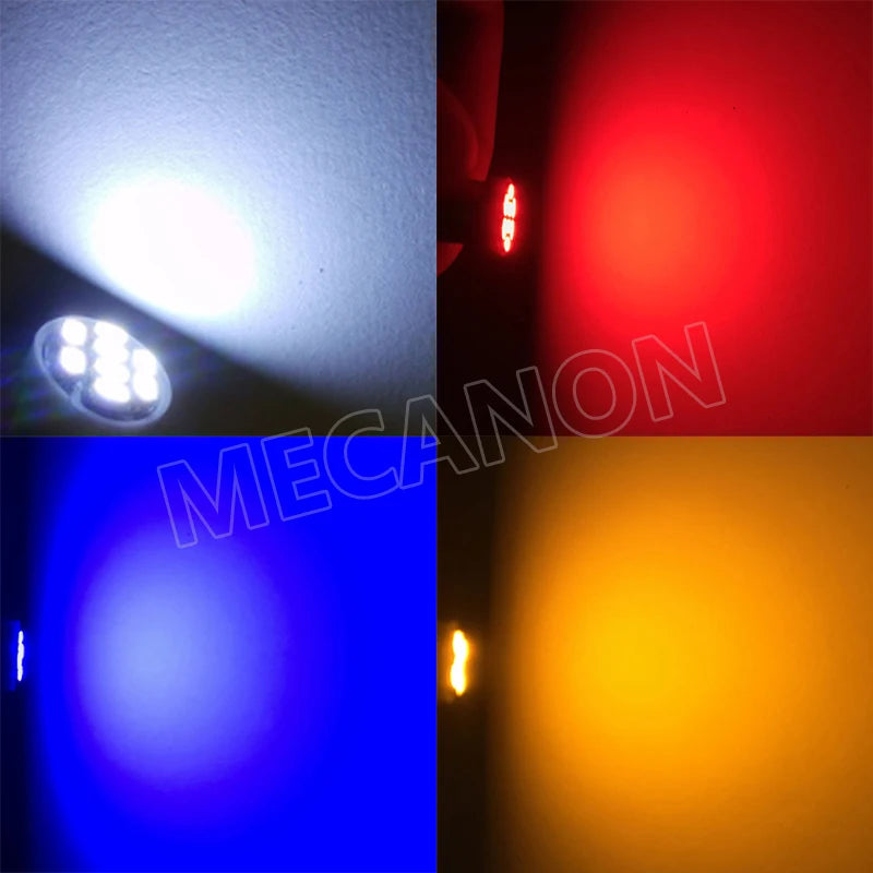 20pcs DC AC 6V 6.3V T10 W5W 194 168 #555 Non Polar Pinball Machine LED Light Bulb No Ghosting Car Interior Lamp 8SMD 1206 DC6V