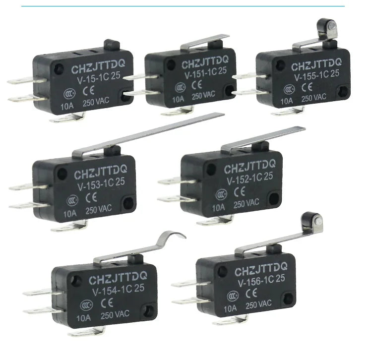5PCS Momentary Micro Limit Switch CHZJTTDQ V-15.V-151.V-152.V-153.V-154.V-155.V-156   Travel switch limit switch silver contact