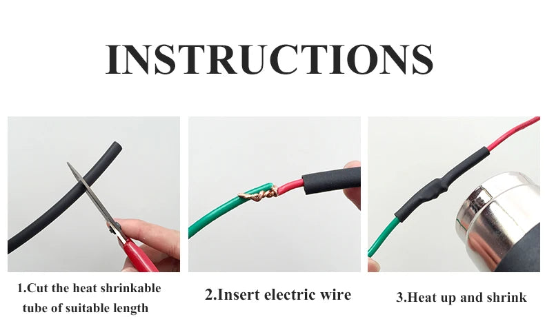 10 METER/LOT BLACK 1/2/3/4/5/6/8/10/10/12/14/16/18/20mm Heat Shrink Tubing Flame Retardant Tube Kit Insulation Tubing Wire Cable