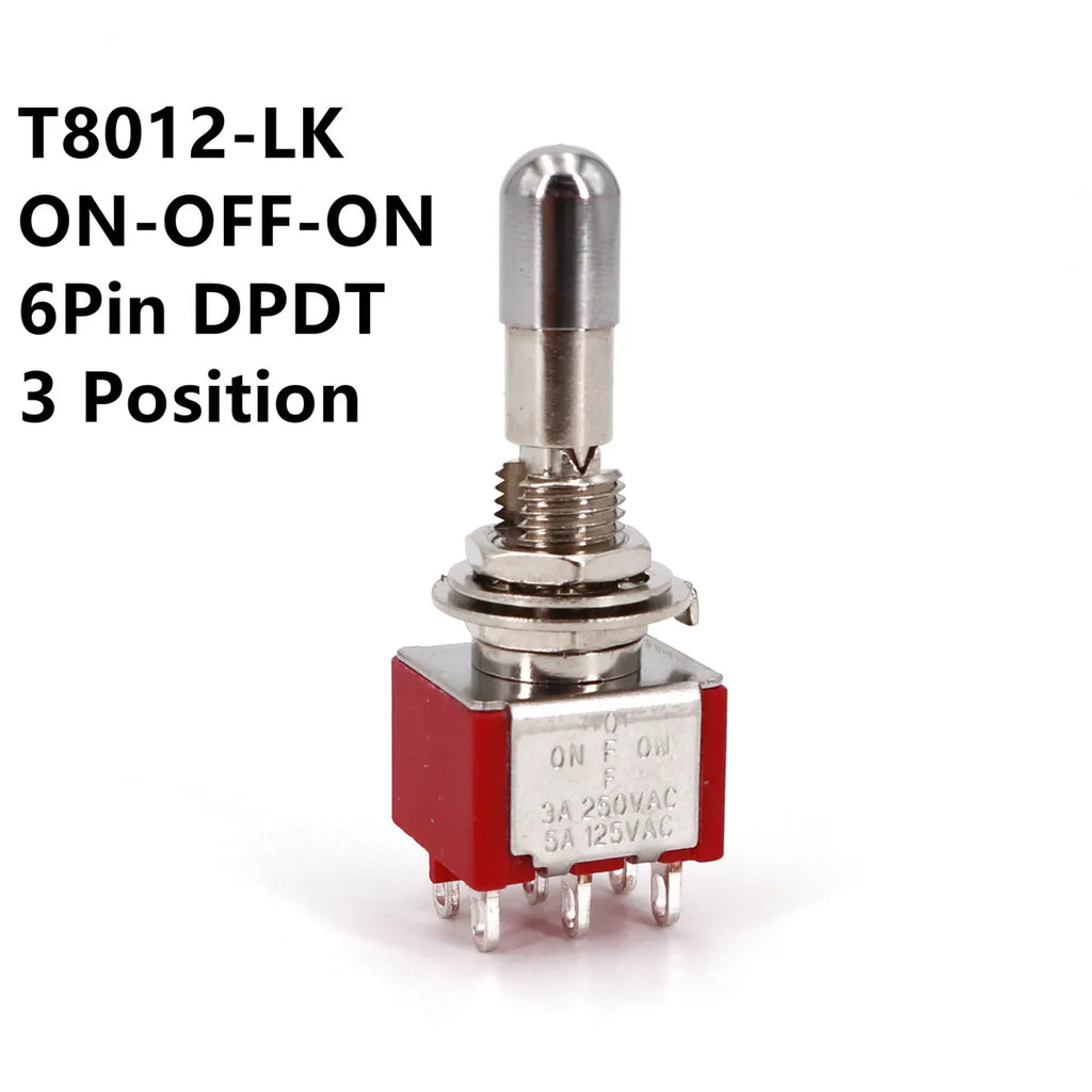 SH T80-T Series Round Top Anti-mishandling Locking Lever 6.35mm Panel Mount Mini Toggle Switch