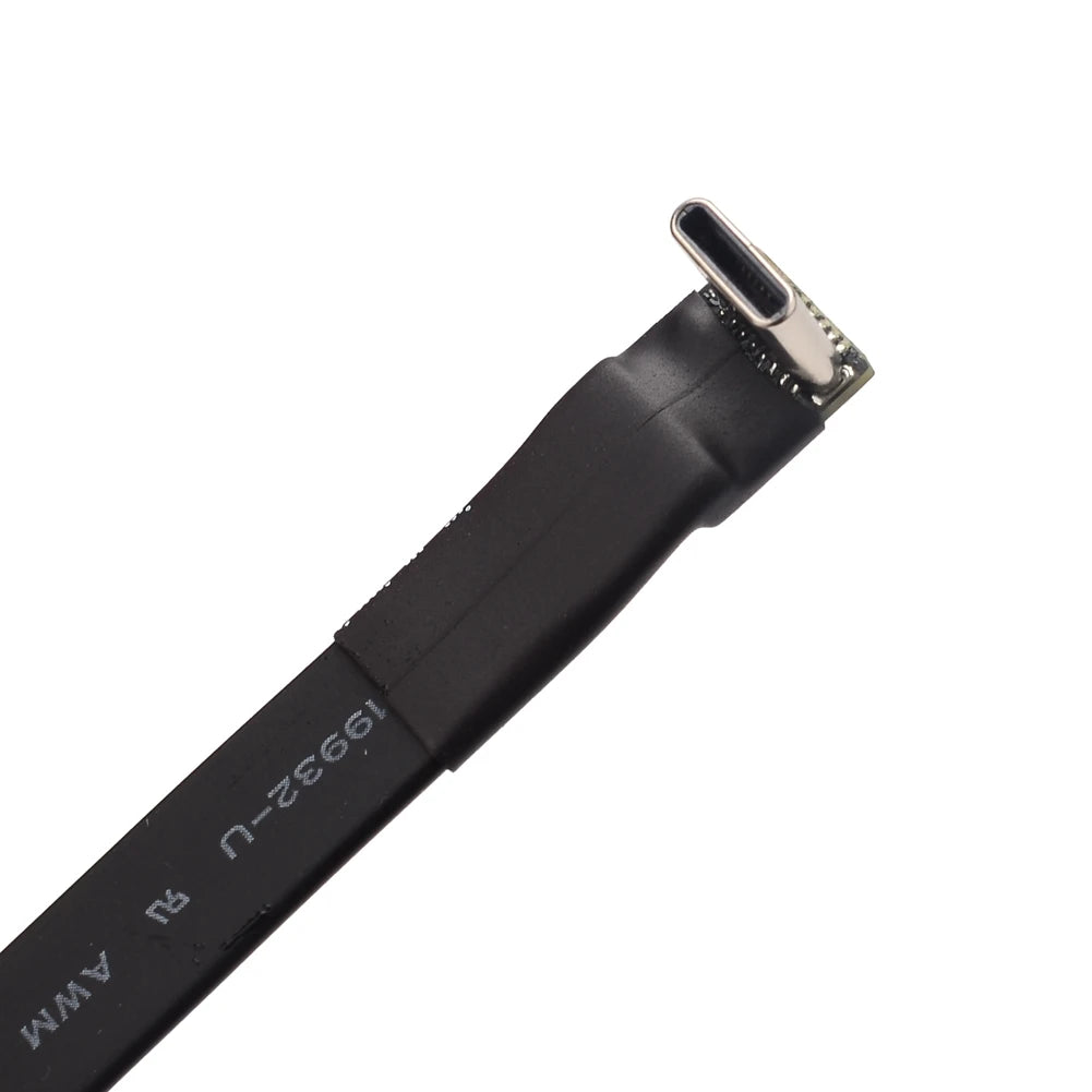 USB 2.0 Type C Ribbon Flat Cable Shielded Extension FPC Cable USB 2.0 USB-C 90 Degree Up/Down Angled Connectors 5CM-3M For TV PC