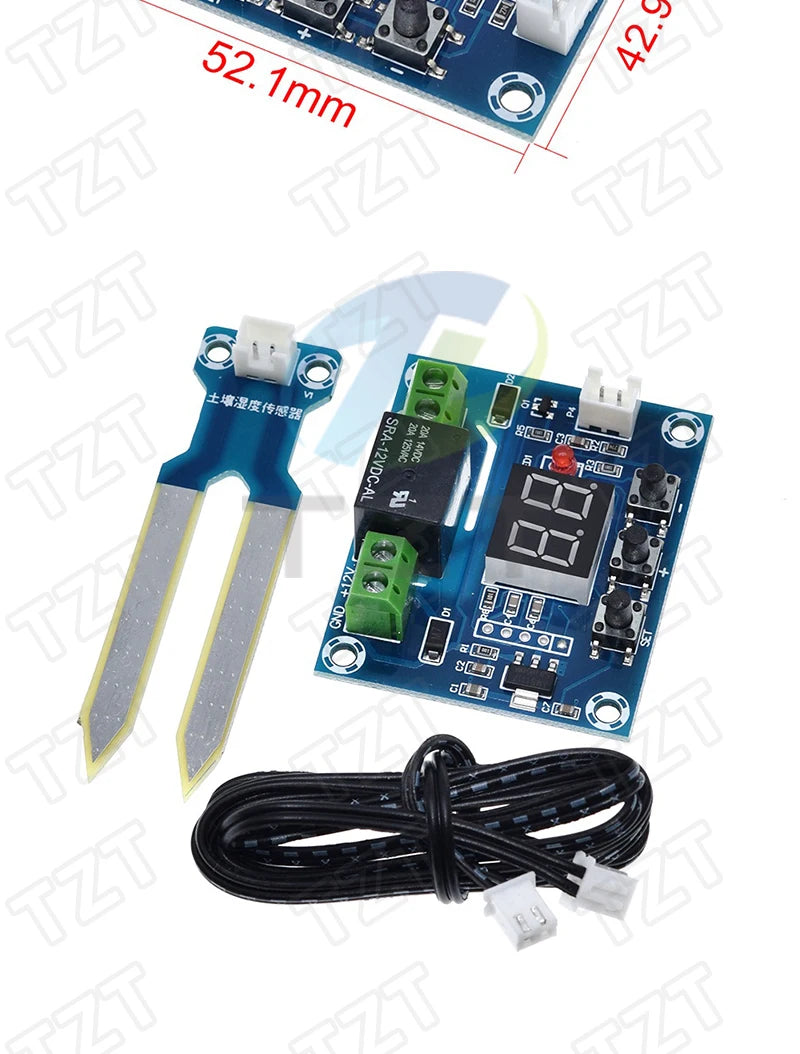 Capacitive Soil Moisture Sensors Module / Soil Humidity Digital Display Relay Control Module Automatic Watering TZT For Arduino
