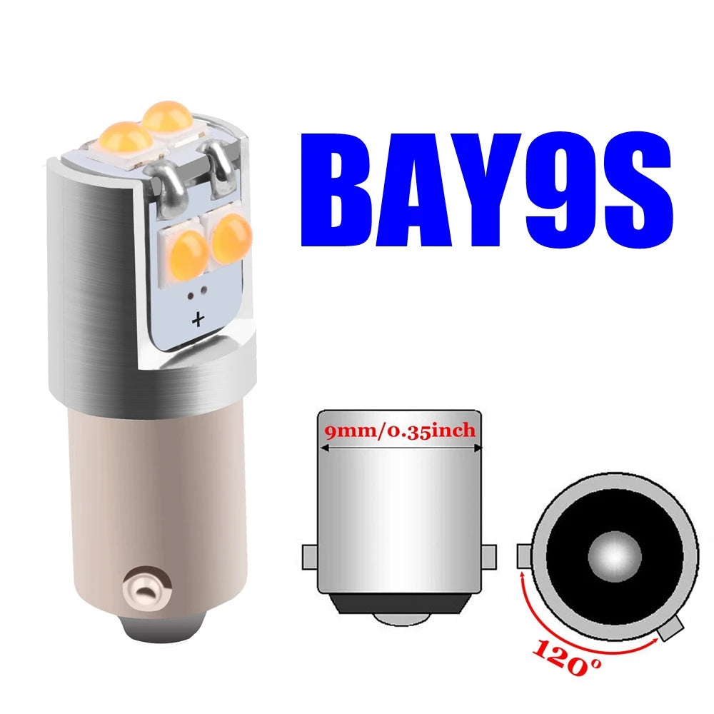 2PCS T11 233 H6W T4W BA9S BAX9S BAY9S LED Car Interior Reading Dome Lamp Auto Tail Side Bulb Parking Light License Plate Bulb