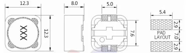 Power inductor  100PCS CDRH127 2.2/3.3/4.7/6.8/10/15/22/33/47/68/100/150/220/330/470UH SMD inductance CD127 12*12*7mm