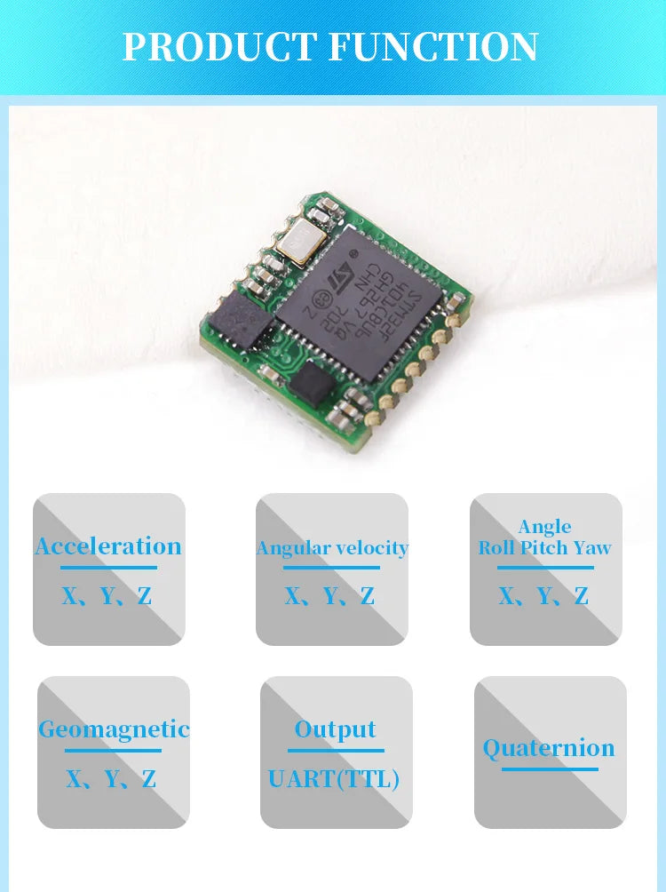 WitMotion WT931 (XYZ, Return Rate 500H) AHRS MPU9250 9-axis Accelerometer, Electronic Gyroscope, Angle, Magnetometer, for Arduin