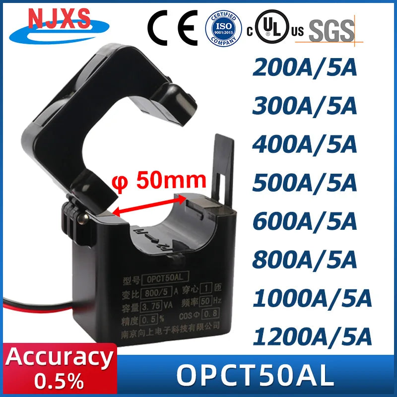 Split Core Current Transformer OPCT50AGL 250A 400A 600A 800A 1000A with 5A Output Clamp on Transfomrer