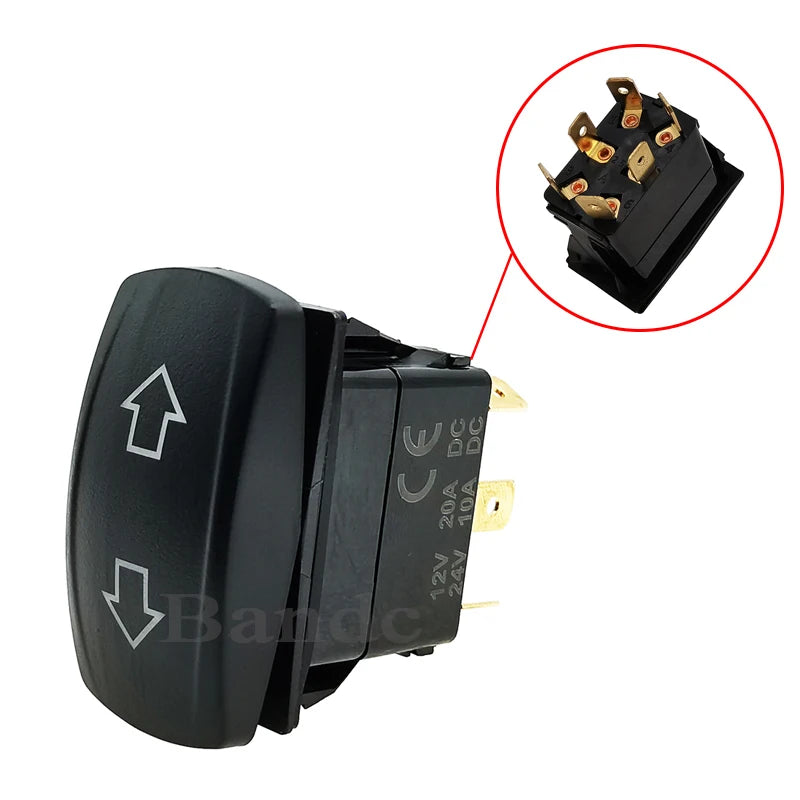 ARROWS 6Pin (ON)-OFF-(ON) DPDT Momentary Switch12V UP/DOWN Polarity Reverse Rocker Switch for ARB/Carling/NARVA Replace