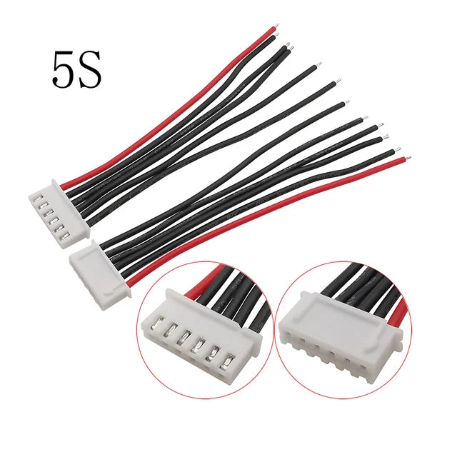 5Pcs JST XH 2.54mm Pitch 22AWG XH 1S/2S/3S/4S/5S/6S/7S LiPo Female Connector Battery Balance Charger Plug Wire Cable Connectors