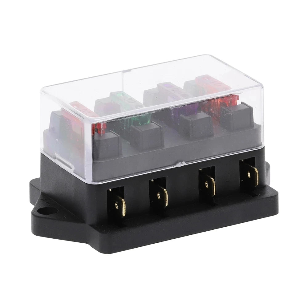 4/6/8/10/12 Way Car Fuse Holder Car Fuse Box Truck Auto Blade  with 4/6/8/10/12 Fuses for 12V 32V ATO Standard Circuit