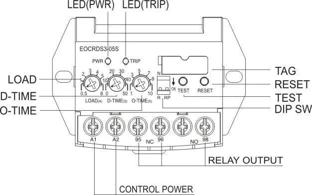 Samwha-Dsp EOCR-DS3 (Output (1c) Slim Electronic Overload Relay Motor Protector Thermal Overload Relay (Un:24-260VAC/DC)